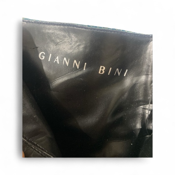 Authentic Gianni Bini Real Snakeskin Dark Aqua Pointed Toe Kitten Heel Boots9” - Picture 7 of 13